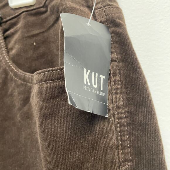 Kut From The Kloth Diana Brown Relaxed Fit Skinny Corduroy Pants Size 16W - Picture 2 of 6